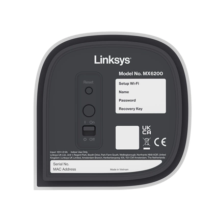 Linksys Velop MX6201 Tri-Band Mesh WiFi 6E Router