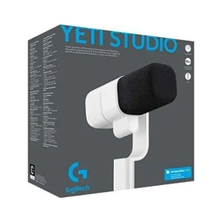 Logitech Blue Yeti Studio mikrofon - aktív, dinamikus, XLR, műsorszóráshoz tervezett, fehér