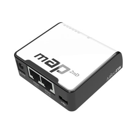 MIKROTIK mAP - Dual-Chain 2.4GHz micro AP, 650MHz CPU, 64MB RAM, 2xEthernet, PoE out