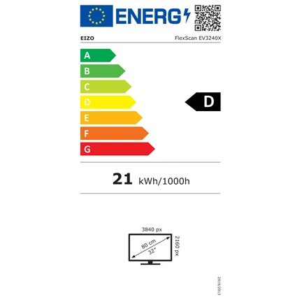MON EIZO FlexScan EV3240X-WT 31,5" 3840 x 2160 fehér