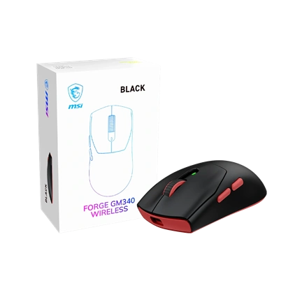 MSI Forge GM340 Wireless gaming egér 12000dpi, szimmetrikus, fekete
