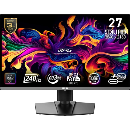 MSI MPG 272URX QD-OLED gaming monitor - 27" 4K UHD 240Hz 0,03ms GtG G-Sync
