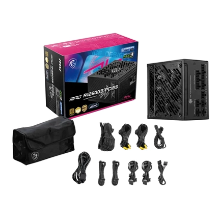 MSI MPG A850GS tápegység - ATX3.1, PCIe5.1, 80Plus Gold, 850W