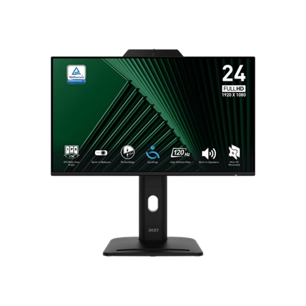 MSI Pro MP242PMG monitor - 23,8", FHD, IPS, 120Hz, webkamera, hangszórók, állítható magasság, pivot, elfordítható,