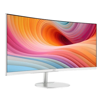 MSI Pro MP341CQW E12 monitor - 34" UWQHD, ívelt 1500R, VA, 120Hz, Adaptive-Sync, fehér