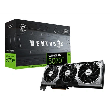 MSI Videokártya PCI-Ex16x nVIDIA RTX 5070 Ti VENTUS 3X 16GB DDR7 OC