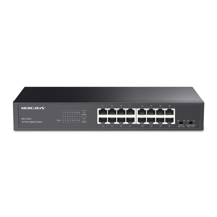 Mercusys MS116GS switch - 16db 1 gigabites port, asztali/rack, tartós fémház