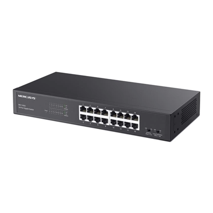 Mercusys MS116GS switch - 16db 1 gigabites port, asztali/rack, tartós fémház