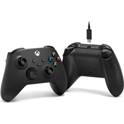 Microsoft Xbox fekete vezeték nélküli kontroller + USB-C kábel