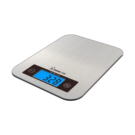 Momert 6858 digitális konyhamérleg, rozsdamentes felület, kapacitás: 10 kg, osztás:1g, Precíziós mérésirendszer