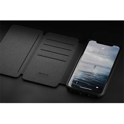 Nomad Tri-Folio Leath Rustic Brown (iPhone XS)