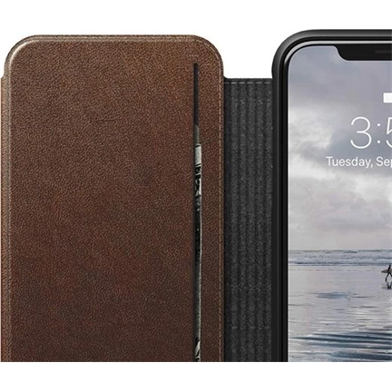 Nomad Tri-Folio Leath Rustic Brown (iPhone XS)