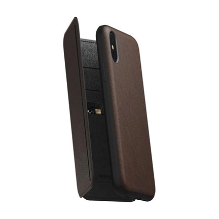 Nomad Tri-Folio Leath Rustic Brown (iPhone XS)