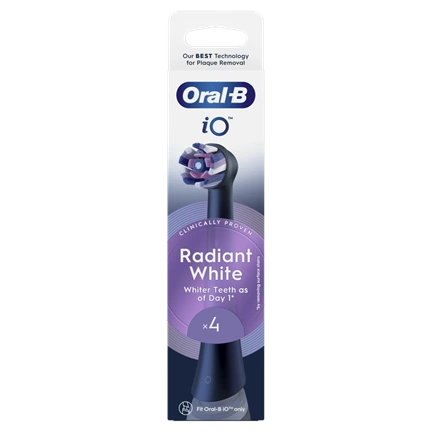 Oral-B iO fogkefefej Radiant White 4 db - fekete