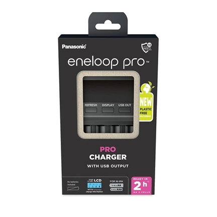 PANASONIC Eneloop LCD-s gyorstöltő 4db AA/AAA elemhez
