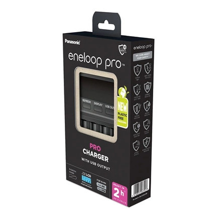 PANASONIC Eneloop LCD-s gyorstöltő 4db AA/AAA elemhez