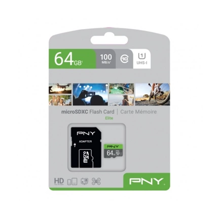 PNY Elite microSDHC 64GB Class 10 UHS-I 85MB/s + SD adapter