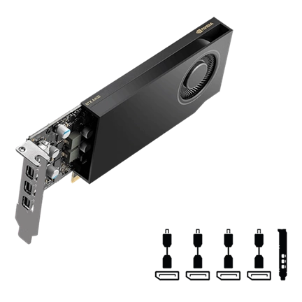 PNY Nvidia RTX A400 4GB GDDR6 PCIe 4.0 x8 4xmDP LP (kis doboz)