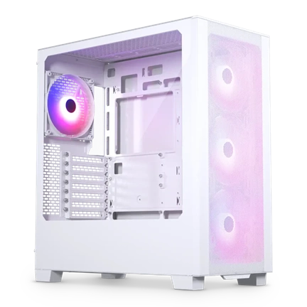 Phanteks XT Pro Ultra számítógépház - edzett üveg, 4db M25-140 D-RGB ventilátor, E-ATX, fehér