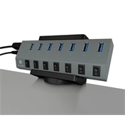 RAIDSONIC Icy Box IB-MSA106-MM USB Hub and socket strip holder with cable management