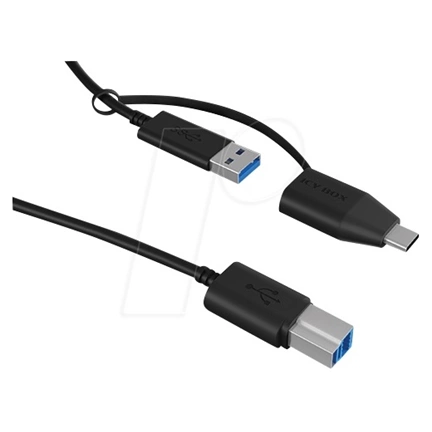 RAIDSONIC Icy Box USB Type-B to Type-A & Type-C® cable 1m