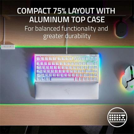 RAZER BlackWidow V4 75% - White edition - US