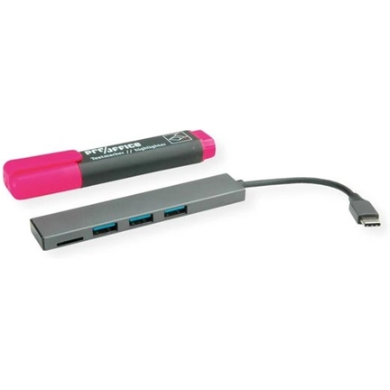 ROLINE Adapter USB 3.2 Type-C - 3x USB, 1x Card