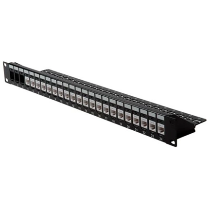 ROLINE Cat.6 19" Keystone Patch Panel, 24 Ports, UTP black