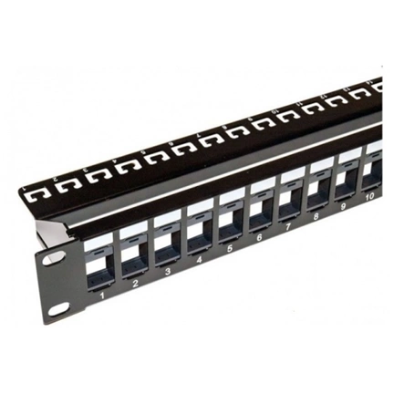 ROLINE Cat.6 19" Keystone Patch Panel, 24 Ports, UTP black