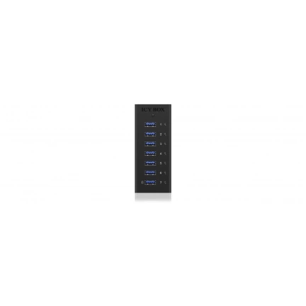 RaidSonic ICY BOX USB3.0 Hub 7 port fekete