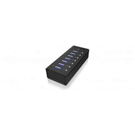 RaidSonic ICY BOX USB3.0 Hub 7 port fekete