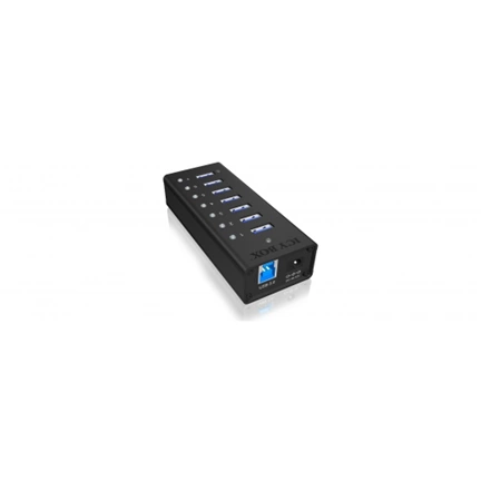 RaidSonic ICY BOX USB3.0 Hub 7 port fekete