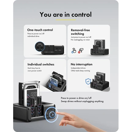 Raidsonic Icy Box Club Case 2925 - 4 rekeszes ház 2 db M.2 NVMe és 2 db 2,5"/3,5" HDD/SSD számára