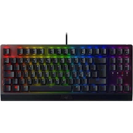 Razer BlackWidow V3 Tenkeyless billentyűzet - kompakt, Chroma RGB, mechanikus, green switch, UK, fekete