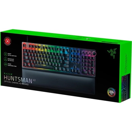 Razer Huntsman V2 billentyűzet - Chroma RGB, mechanikus, linear (red) kapcsolók / UK / fekete