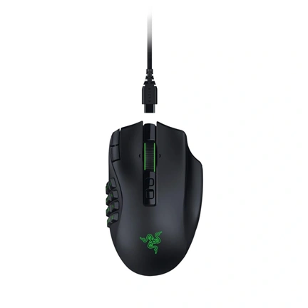 Razer Naga V3 Pro - MMO gaming egér, 12/6/2 gombos oldalpanelek, 50K DPI, fekete