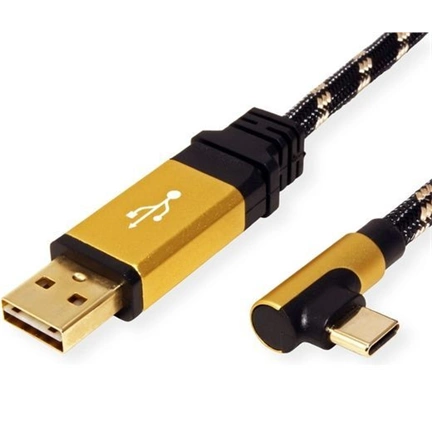 Roline Adapter USB-C - USB 2.0 0,8m Gold-Black