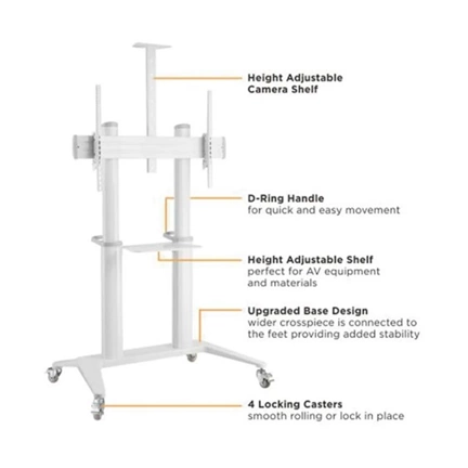 Roline görgős állvány ultranagy (70" - 120") kijelzőhöz, 140 kg teherbírás, fekete
