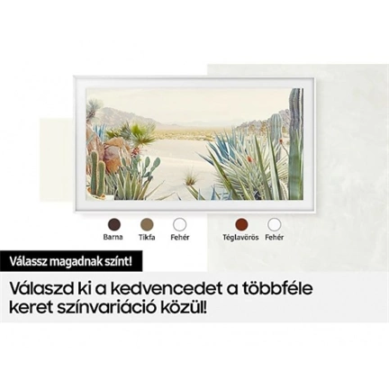 SAMSUNG 65" The Frame TV keret modern fehér
