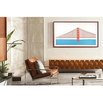 SAMSUNG 65" The Frame TV keret modern fehér