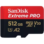 SANDISK Extreme Pro microSDXC 200/140MB/s A2 C10 V30 UHS-I U3 512GB + adapter (214507)