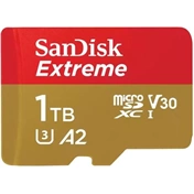 SANDISK Extreme microSDXC 190/130MB/s A2 C10 V30 UHS-I U3 1TB + adapter (121590)