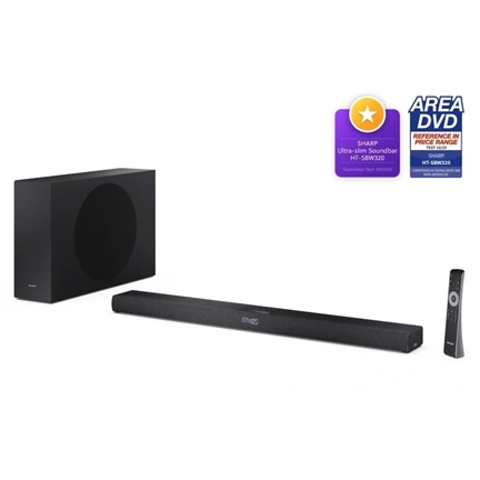 SHARP HT-SBW320 2.1 Dolby Atmos / DTS:X hangprojektor vezeték nélküli mélynyomóval fekete