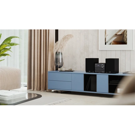SHARP XL-B512(BK) Bluetooth mikrohifi rendszer fekete fa hangszórókkal