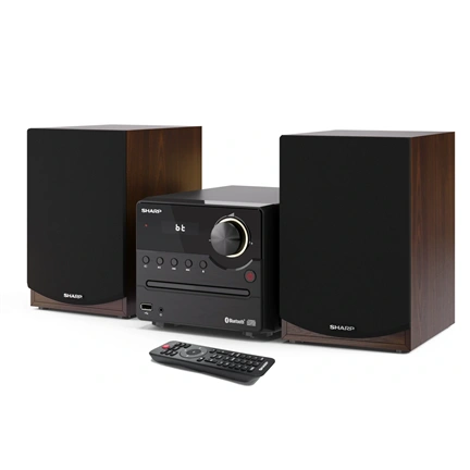 SHARP XL-B512BR Bluetooth mikrohifi rendszer barna fa hangszórókkal