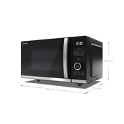 SHARP YC-QS254AEB 25L, forgótányér nélküli, síkágyas mikrohullámú sütő