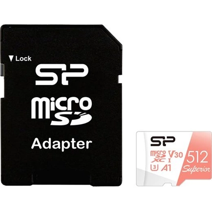 SILICON POWER memory card Superior Micro SDXC 512GB UHS-I A3 V30