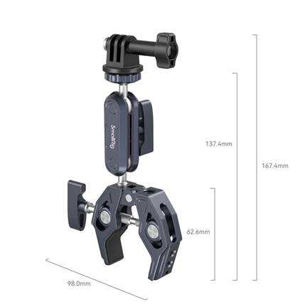 SMALLRIG Crab-Shaped Clamp with Ballhead Magic Arm 3757B