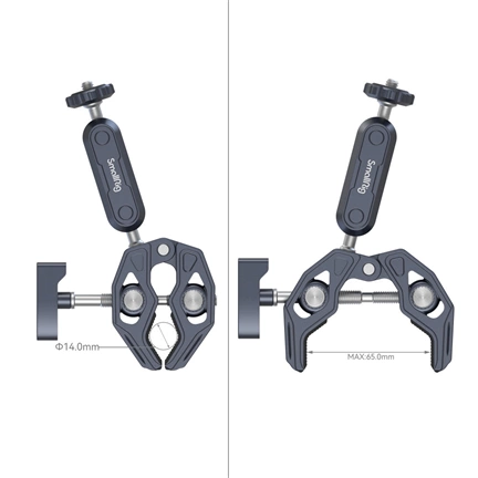 SMALLRIG Crab-Shaped Clamp with Ballhead Magic Arm 3757B
