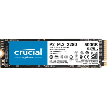 SSD M.2 Crucial P2 M.2 NVMe PCIe 3.0 x 4 500GB